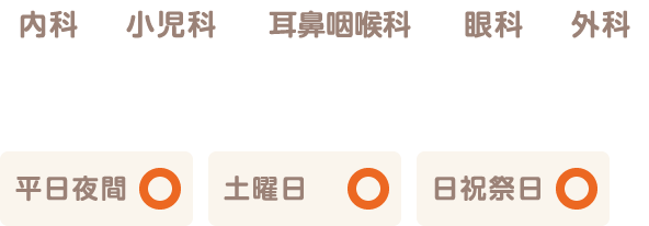 休日・救急・夜間診療のご案内 日曜祝日外科当番表